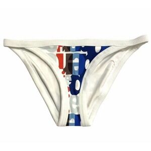 NEW AERIE Red White Blue Logo Spellout Bikini Swim Bottoms